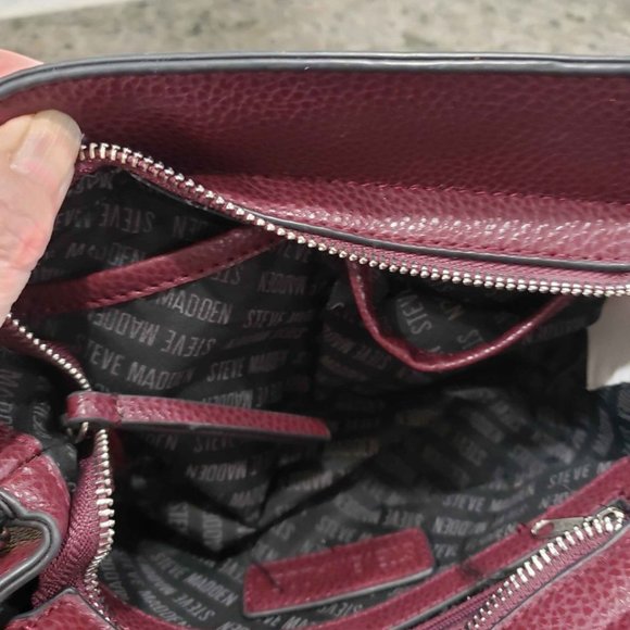 Steve Madden Wine Burgundy Tara Crossbody Bag Purse - Picture 6 of 11